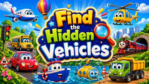 🚗 Can You Spot All the Hidden Vehicles? – Cars, Trains & More for Toddlers