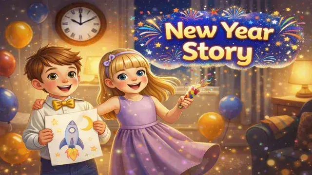 🎆 Happy New Year! – A Warm Family Countdown Story for Kids