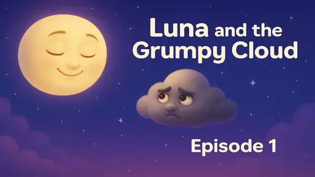 🌈 The Grumpy Cloud That Found Its Rainbow – A Luna Story