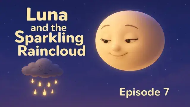 🌧️ When Rain Sparkles at Night – Luna & the Raincloud