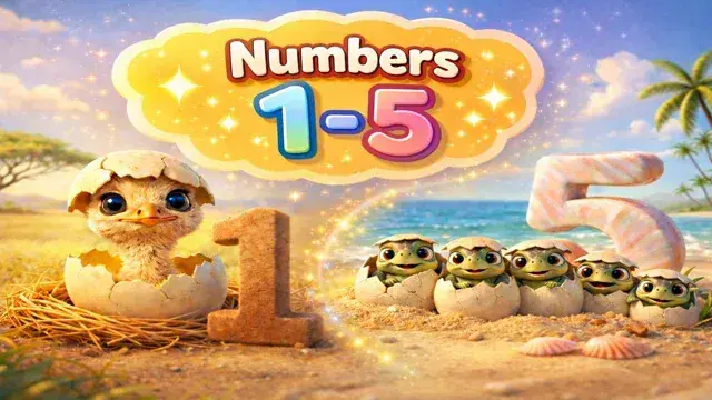 🥚 Count the Eggs! – Numbers 1 to 5 with Adorable Baby Animals